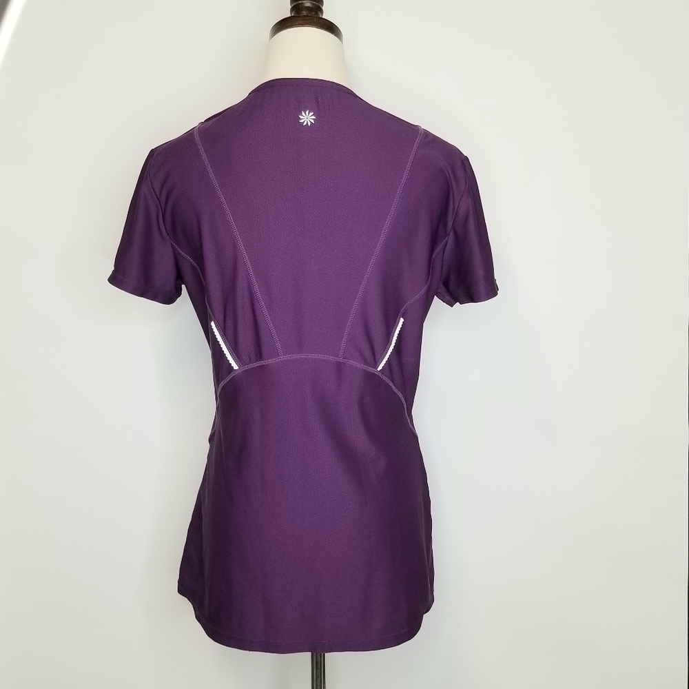 Athleta Women's Athleisure V-neck Purple  Active Sporty T-shirt, M - Picture 2 of 7